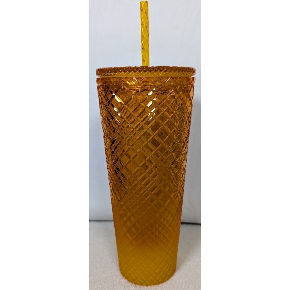 NEW Starbucks 2022 Summer Mango Orange Ombre Jeweled 24 oz Venti Tumbler - Picture 4 of 7